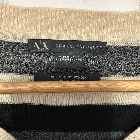 ARMANI EXCHANGE V neck merino wool sweater.  Size M. - Picture 3 of 9